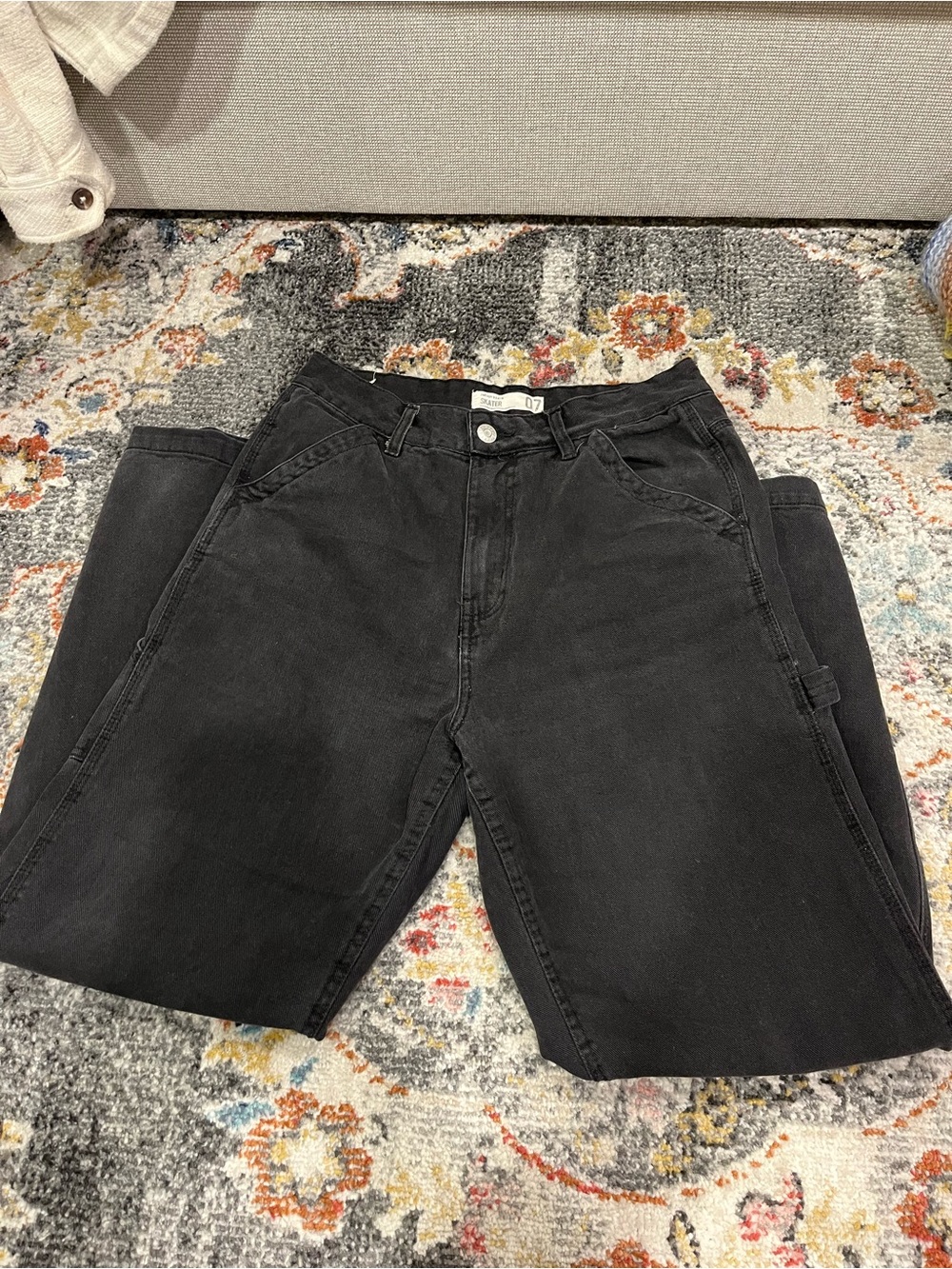 refuge Black High-Rise skater Jeans